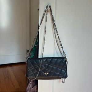 Zadig and Voltaire Rock quilted black leather chain bag